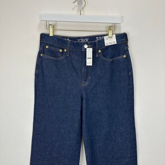 J.Crew Slim Wide Jean Resin Rinse Blue Denim High Rise Classic Womens US 28 NWT - Picture 6 of 13